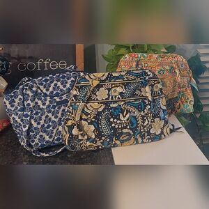 Vera Bradley Blue and Black Floral Shoulder Bag Set
